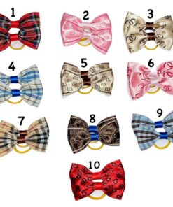 Par de Laços Pequeno Estampas de Grifes para Cachorro