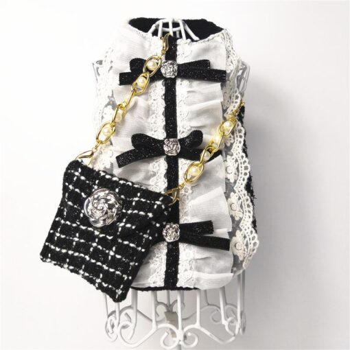 Vestido Tweed Preto com Bolsinha para Cachorro