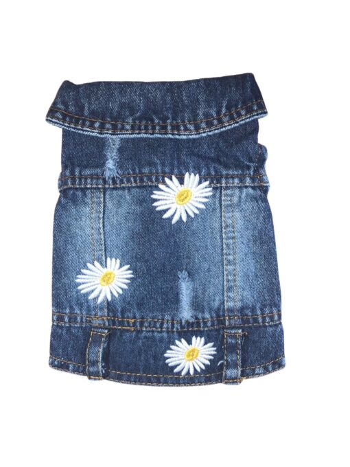 Colete Jeans Margaridas para Cachorro